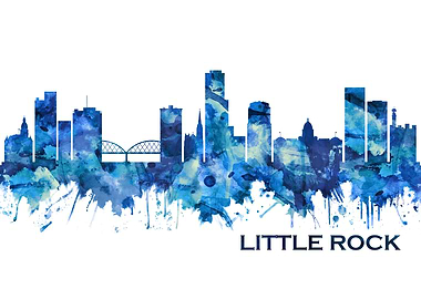 Little Rock Skyline Blue
