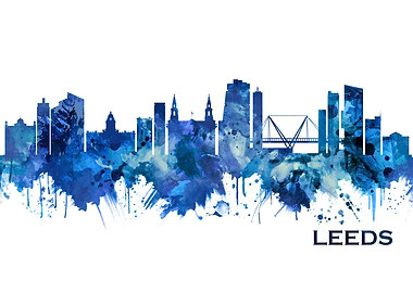 Leeds England Skyline Blue