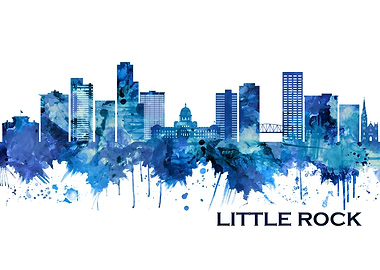 Little Rock Skyline Blue