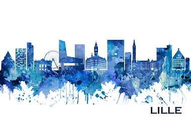 Lille France Skyline Blue