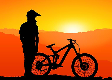 Downhill mountainbiker MTB