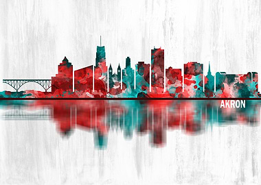 Akron Ohio Skyline