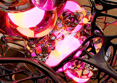 Pink glowing marbles