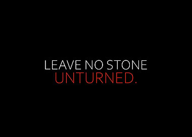 Leave No Stone Unturned