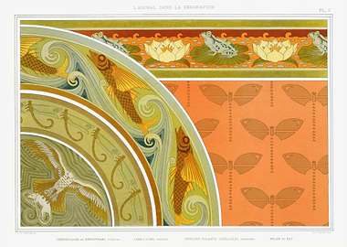 Frogs and water lilies