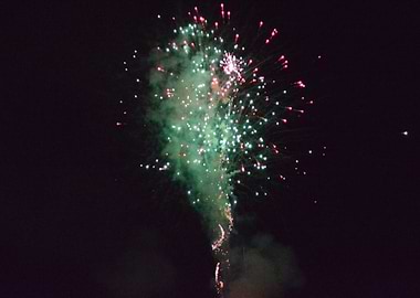 Green and Red Fireworks