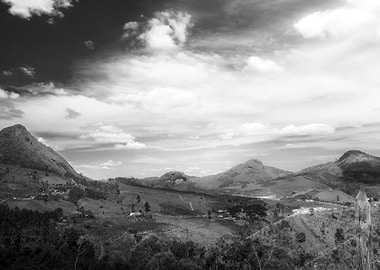 black and white landscape