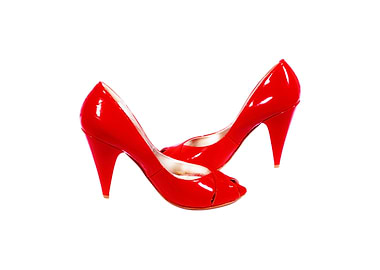 Shoes red shiny white bg