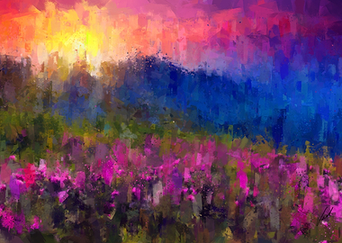 Mountain Sunset by Vart