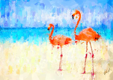 Flamingos by Vart