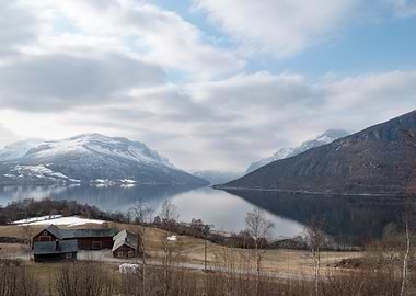 A farm along fjords