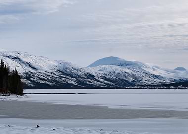 Frozen lake in Norway