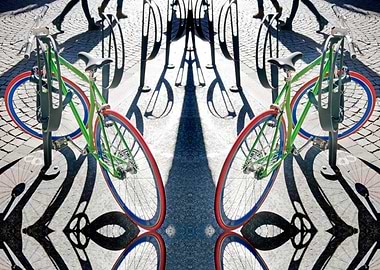 Bikes Parked On sidewalk