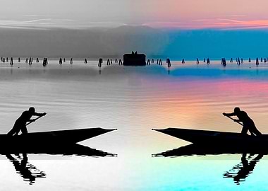 Venice sunset silhouette