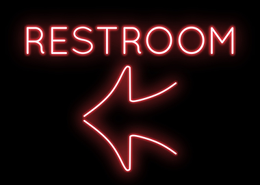 Restroom Left Neon Sign