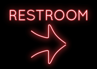 Restroom Right Neon Sign