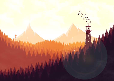 Sunset with a Lighthouse