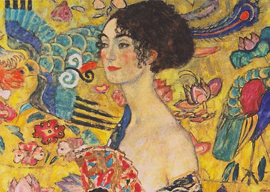 Lady with fan Gustav Klimt