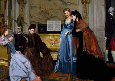 Elegant Figures in a Salon