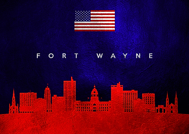 Fort Wayne Indiana Skyline