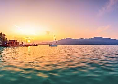 Sailboat at sunrise 2
