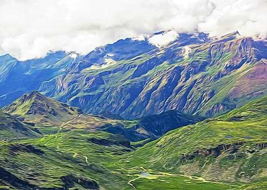 Panoramic view of Alps