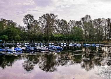 Boats moored on the Ticino