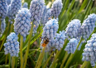 honey bee blue hyacinth