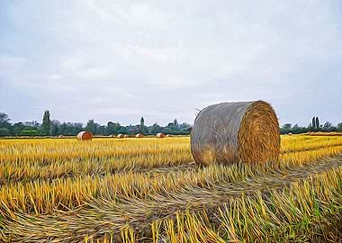 Hay bales in Lomellina