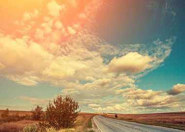 Road Field Asphalt Steppe
