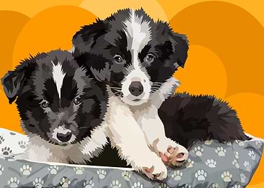 Two cute puppies
