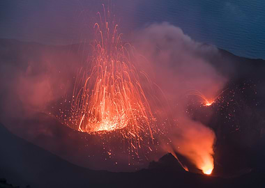 Stromboli Volcano Eurption