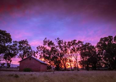 Brightly colored sunrise
