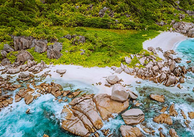 Aerial Top View Of Ocean W