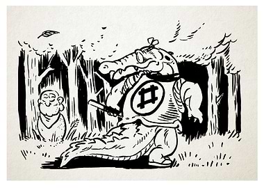 Crocodile and Jizo