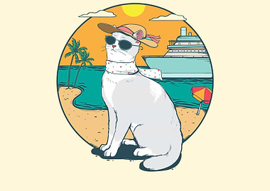 Cat sunset cute and funny