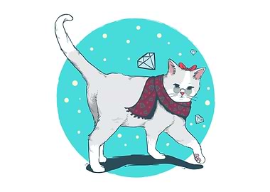 Cat winter funny and cute