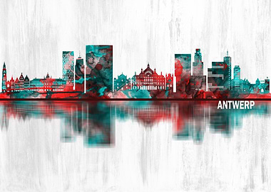 Antwerp Belgium Skyline