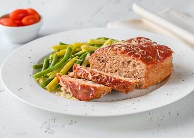 Meatloaf with green beans