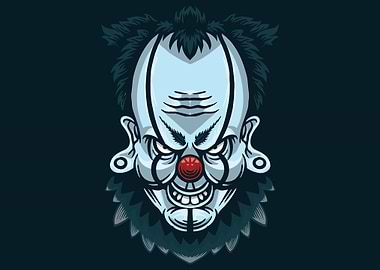 Clown head detailed art
