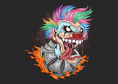 Clown unicorn detailed art