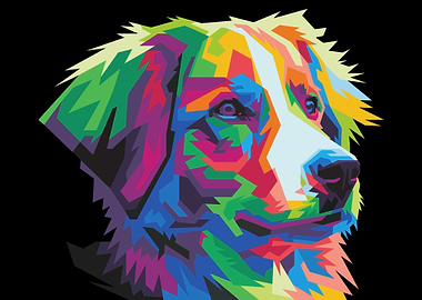 colorful dog on pop art