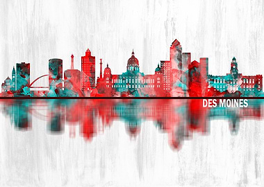 Des Moines Iowa Skyline