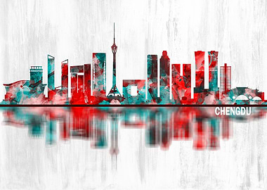 Chengdu China Skyline