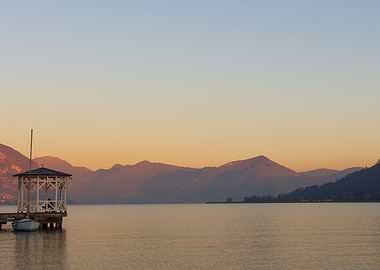 sunset over the lake