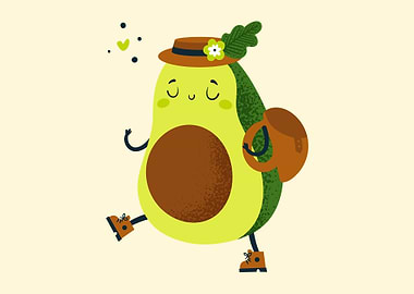 Cute Avocado Traveller