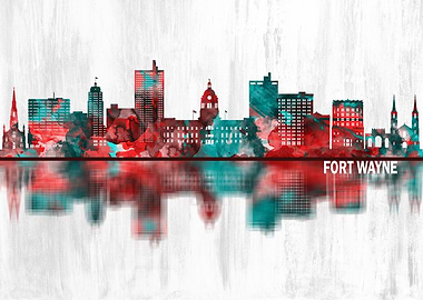 Fort Wayne Indiana Skyline