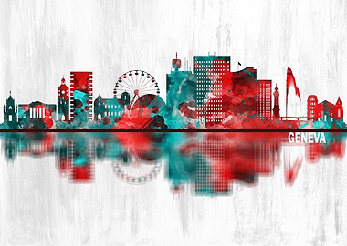 Geneva Switzerland Skyline