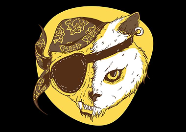 Pig in a pirate outfit