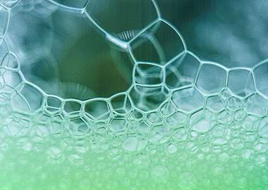 Green macro foam bubble